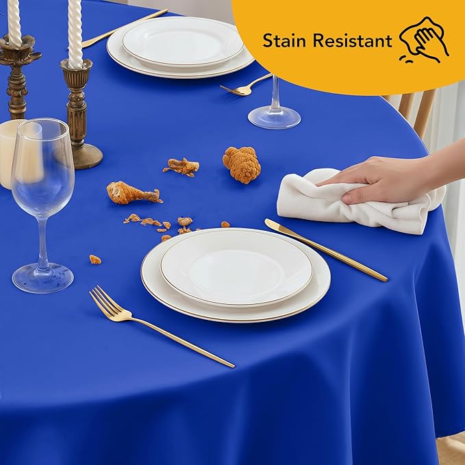 10-Pack Royal Blue Round Tablecloths, 70 Inches, Stain-Resistant Polyester for 3-4 Ft Round Tables - Washable Table Covers for Weddings, Banquets, Birthday Parties, Events