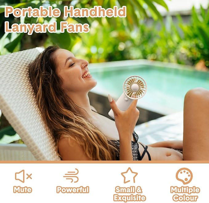 Rossesay 30 Pcs Mini Portable Fan Handheld Battery Operated Portable Small Personal Fans for Summer Travel Beach Indoor Outdoor Cooling Gift (White)