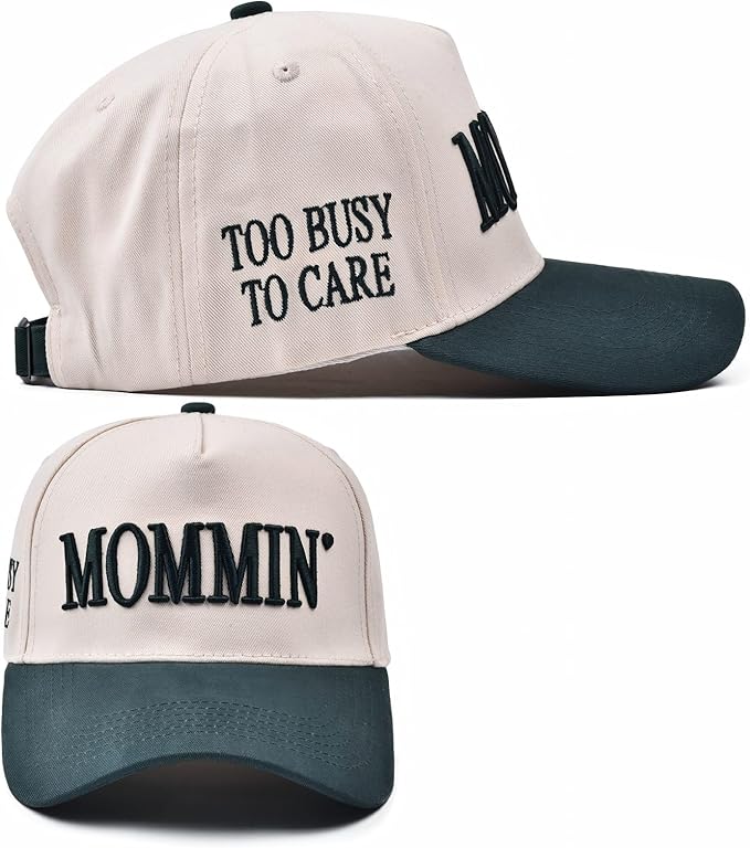 Womens Trucker Hat - with Mommin Embroidery Ponytail Fit - Mothers Day Great Gifts for Mom Wife Stepmom