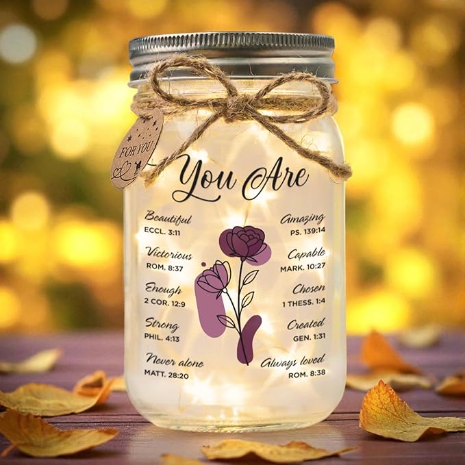 SOLMAY Christian Gifts for Women, Mothers Day Gifts For Mom, Birthday Gift for Women Best Friends, Mothers Day Gift Ideas, Prayer Corner Decor, Inspirational Jar With Bible Quotes