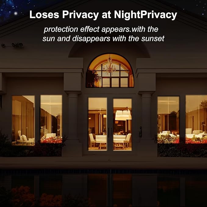 Window Privacy Tint Film - Superior Heat Rejection, Blocks 99% Harmful UV Rays, Enhances Privacy, Reduces Glare, Long-Lasting for Residential & Commercial Use (Ice Blue 23.6 InchX 6.56 Feet)