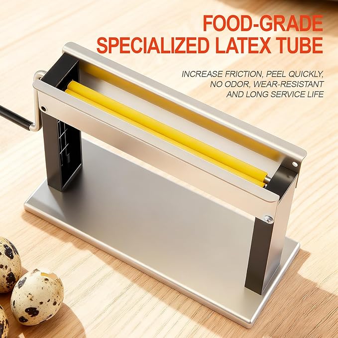 Manual Quail Egg Peeler Sheller, High-efficiency Hard Boiled Quail Egg Peeling Machine, Hand Roll Portable Peeler for Household Kitchen