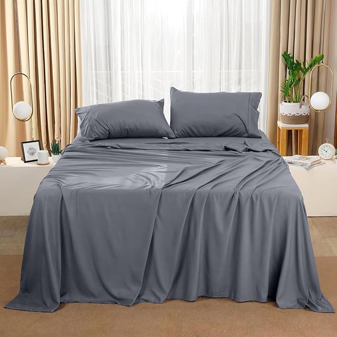 Utopia Bedding Full Bed Sheets Set - Pack of 2 Sheet Sets - Perfect for Spa, Hotel, & Guest Bedroom - Brushed Microfiber - Shrinkage and Fade Resistant - Easy Care (Grey)