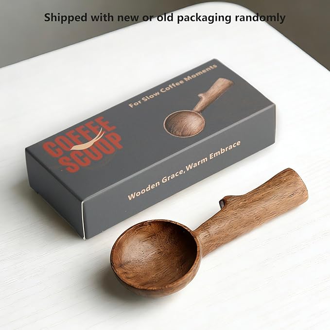 Walnut Coffee Scoop,Wooden Coffee Bean Measuring Spoon,5g Capacity,Natural Wood Coffee Scoop for Tea,Sugar & Powder,Rustic Kitchen Gift for Coffee Lovers