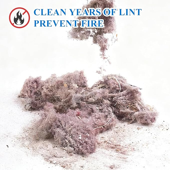 2 Pack Dryer Vent Cleaner Kit - Long Flexible Lint Brush for Dryer Vents, Refrigerator Coils, and Radiators - Household Cleaning Supplies (2, Long Brush)