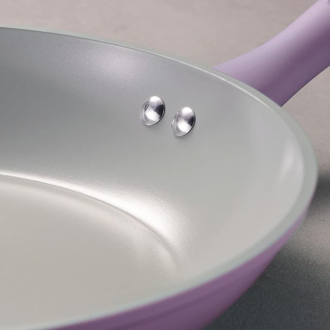 Tramontina Solara 14-Piece Ceramic Non Stick Cookware Set with Lids, Heavy-Gauge Aluminum Pots and Pans Kitchen Set with Nonstick Coating, Dishwasher and Oven Safe (Purple)