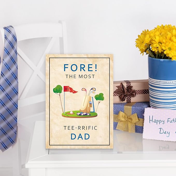 FANCYLUCKY Funny Golf Fathers Day Card Gift for Dad, Golf Dad Card, Father’s Day Cards for Golfs Lover from Son Daughter