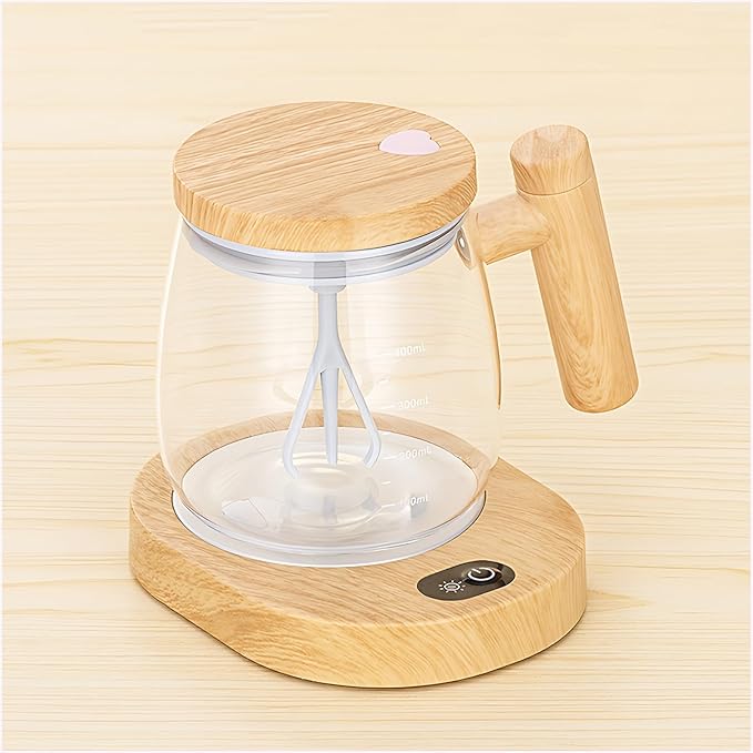 Self Stirring Mug, 400ML Self Stirring Coffee Mug Electric Mixing Mug High Borosilicate Glass Mixing Coffee Mug With 55° Constant Temperature Coaster Suitable for Coffee/Milk/Protein Powder