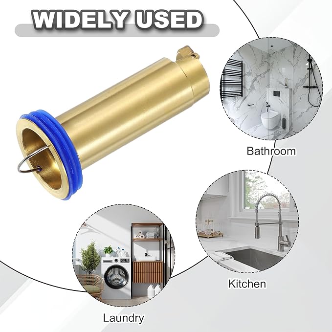 uxcell Odor Proof Floor Drain, 3.5" Brass Floor Drain Cover Shower Plug Drain Backflow Preventer Suitable for Pipes Tubes Bathroom Kitchen, Gold