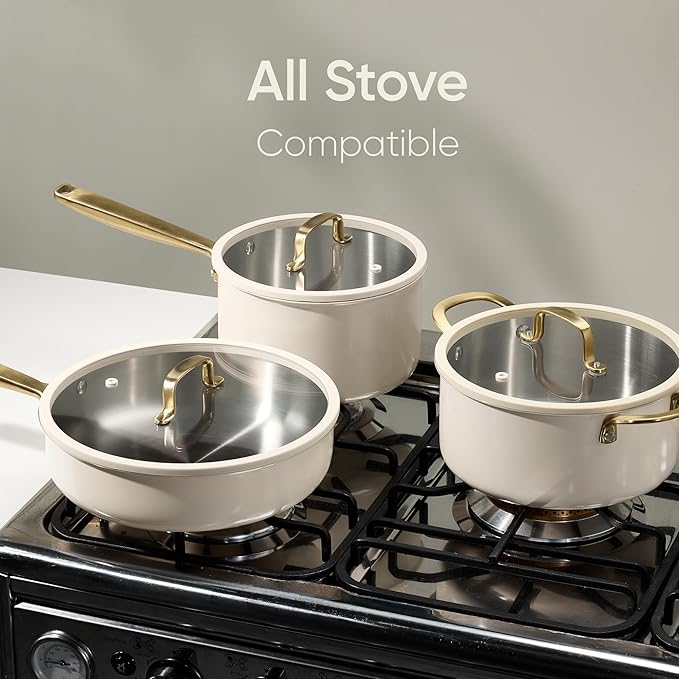 CAROTE 4 PCS Stainless Steel Cookware Set