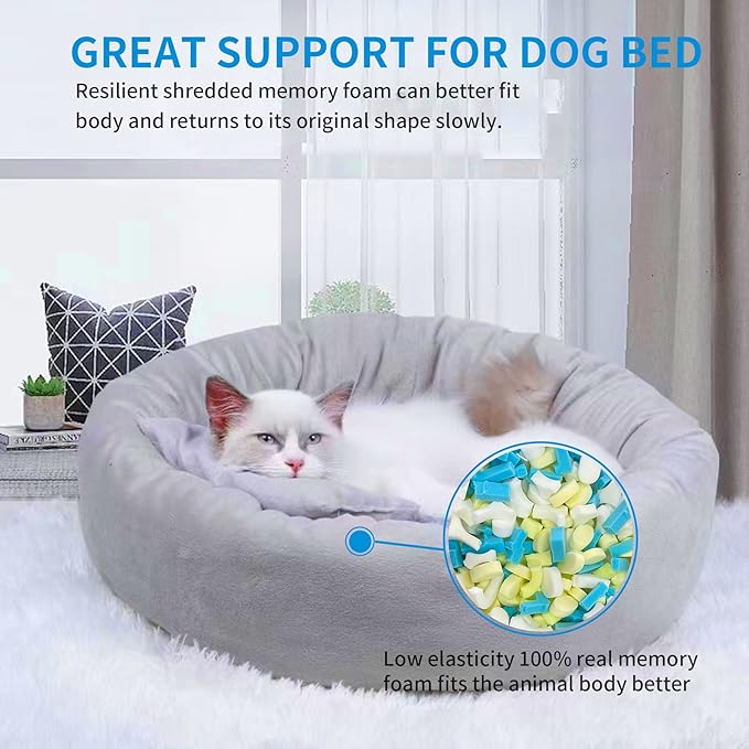 11lbs Bean Bag Filler, Shredded Memory Foam Filling for Pillow Stuffing Cushion Arts Crafts Refill, Without Added Gel Particles, Premium Soft and Great for Stuffing (Multi Color and Shape)