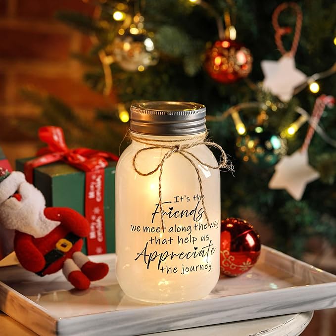 Maracco Best Friend Birthday Gift for Women - 30 oz Large Mason Jar Night Lights Gift for Friends Women, Bestie, Friendship Gifts for Woman, Soul Sister, BFF