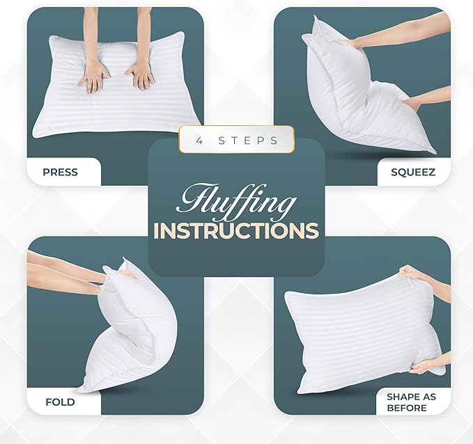 Utopia Bedding Bed Pillows for Sleeping Euro Pillows 26x26 Size (White), Set of 2, Down Alternative Pillow for Sleeping, Cooling Hotel Quality Pillow Set for Back, Stomach or Side Sleepers
