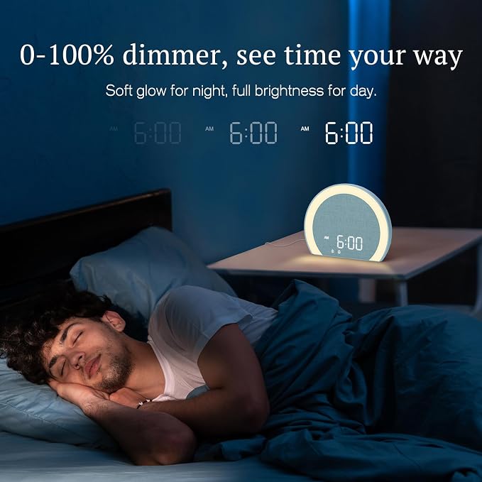 ANJANK Super Loud Alarm Clock with Wireless Bed Shaker, Vibrating Dual Alarm with Light Wake Up for Heavy Sleepers & Hearing Impaired, 9-Color Night Light, 8 Sounds, 0-100% Dimmer, USB Charger