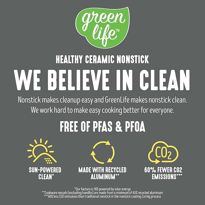 GreenLife Essentials 12 Piece Cookware Set, PFAS-Free Ceramic Nonstick Pots & Pans, Induction Ready for All Cooktops, Kitchen Cooking & Serving Utensils, Dishwasher Safe, Charcoal Gray