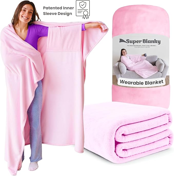 Super Blanky Wearable Blankets for Women, Adult Wearable Blanket Men, Mother's Day Gifts for Her, Wife Birthday Gift Ideas