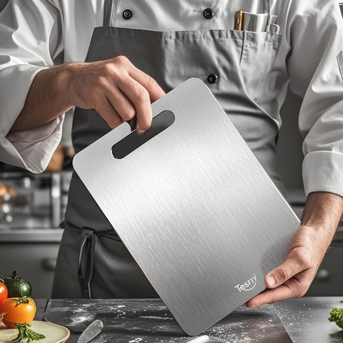 3 Pack Titanium Cutting Board, 100% Pure Titanium Cutting Boards For Kitchen, Dishwasher Safe, Easy to Clean, Double-sided Food-grade Cutting Board For Meats, Fruits And Vegetables (3 Pack)