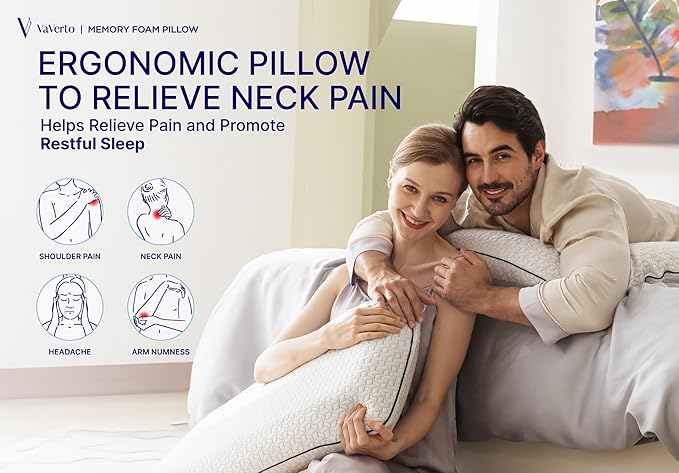 Cooling Gel Memory Foam Pillow - 1-Pack - King Size Bed Pillows For Sleeping - Firm Pillow - Back, Stomach and Side Sleeper Pillow - Shoulder & Back Pain Relief - Washable , Bamboo Viscose Cover