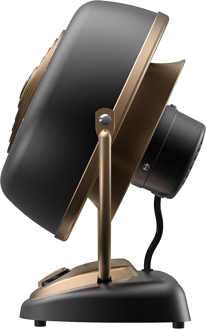 Vornado VFAN™ Vintage Air Circulator Fan, 3-Speed, Metal, Desktop Table Fan for Bedroom, Office, Cooling, with Adjustable Tilt Multi-Directional Airflow, Retro Design, Gunmetal