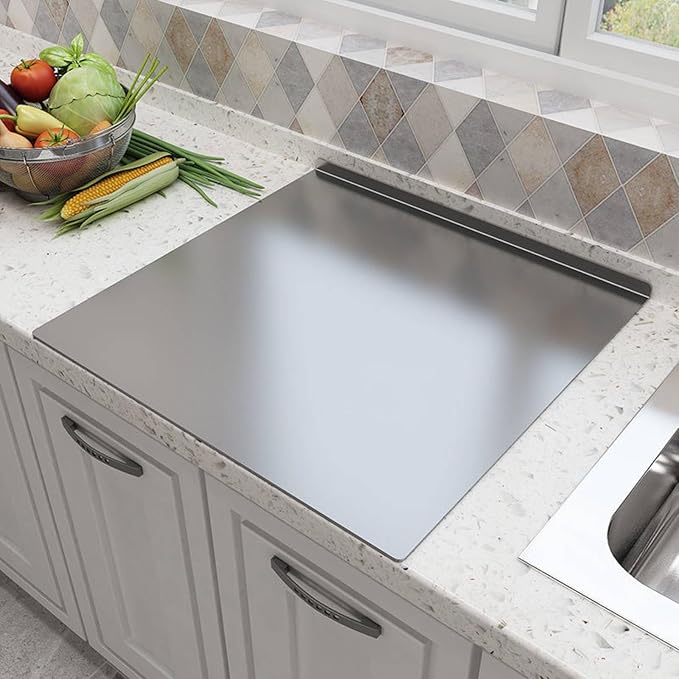 BILLAMB Stainless Steel Cutting Boards for The Kitchen, Suitable for Meat, Fruits, Vegetables, Bread, and Baking Large-sized Cutting Boards (60 x 40cm/23.6 x 15.7 in)