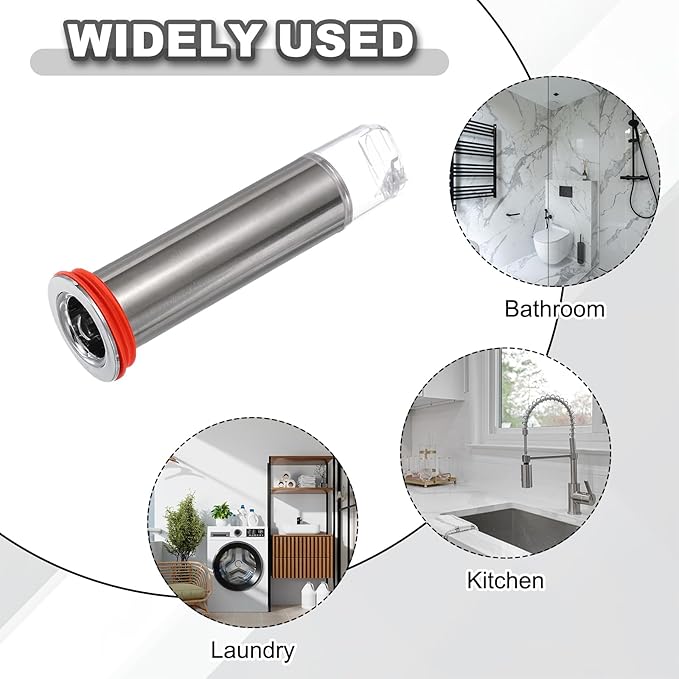 uxcell 5.7" Odor Proof Floor Drain, Floor Drain Cover Shower Plug Drain Backflow Preventer Suitable for Pipes Tubes Bathroom Kitchen, Red Silver/Transparent