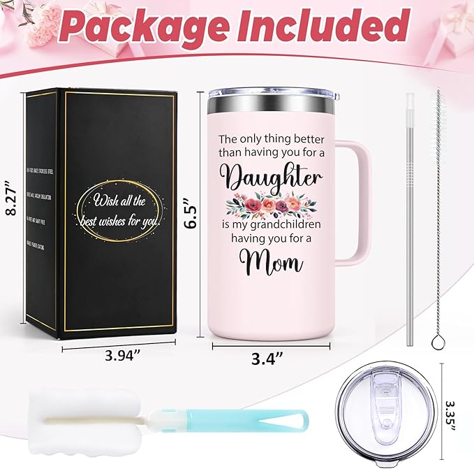 Lifecapido Daughter Gifts from Mom, 20oz Insulated Coffee Mug, Birthday Christmas Mothers Day Gifts for Daughter from Mom and Dad