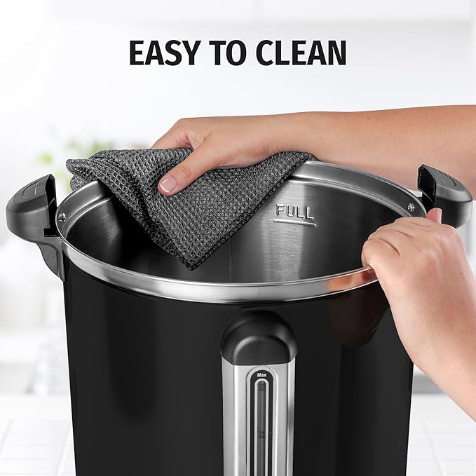 Zulay Commercial Grade 100 Cup Coffee Maker Hot Water Urn - Large Percolator Pot Dispenser With Double-Wall Stainless Steel, Quick Brew, Stays Hot for Tea & Beverage at Events & Catering - Black
