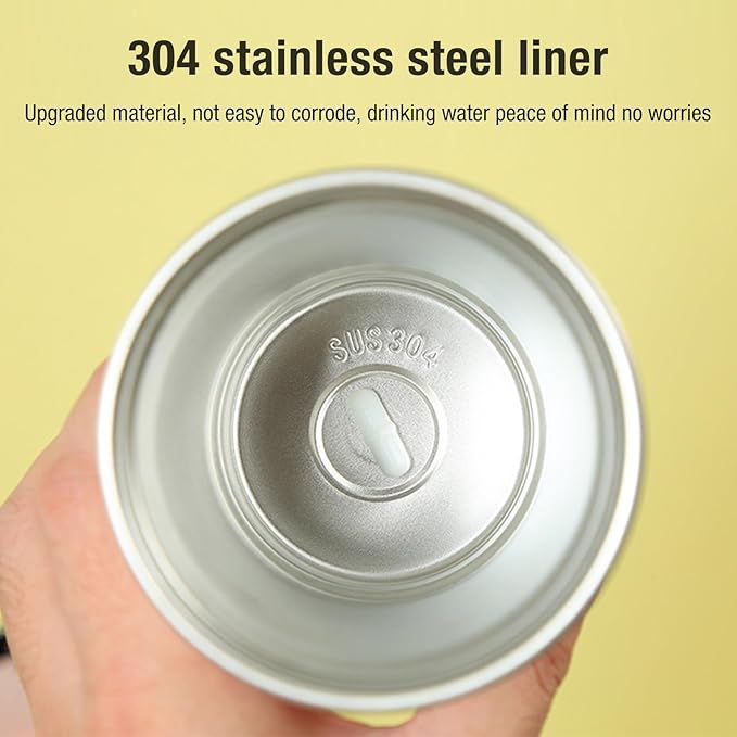 Self Stirring Coffee Mug, Rechargeable Stainless Steel Auto Mixing Cup with Lid, 400ml IP6 Coffee Stirring Cup, Rechargeable Self Mixing Cup for Office Car Home Use, White