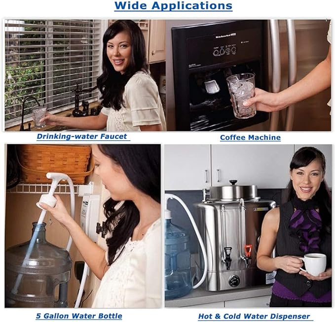 110V Drinking Water Pump for 5 Gallon Bottle Dispenser Pump System for Refrigerator Ice Maker Coffee Machine Faucet (Classic- Dual Inlet)