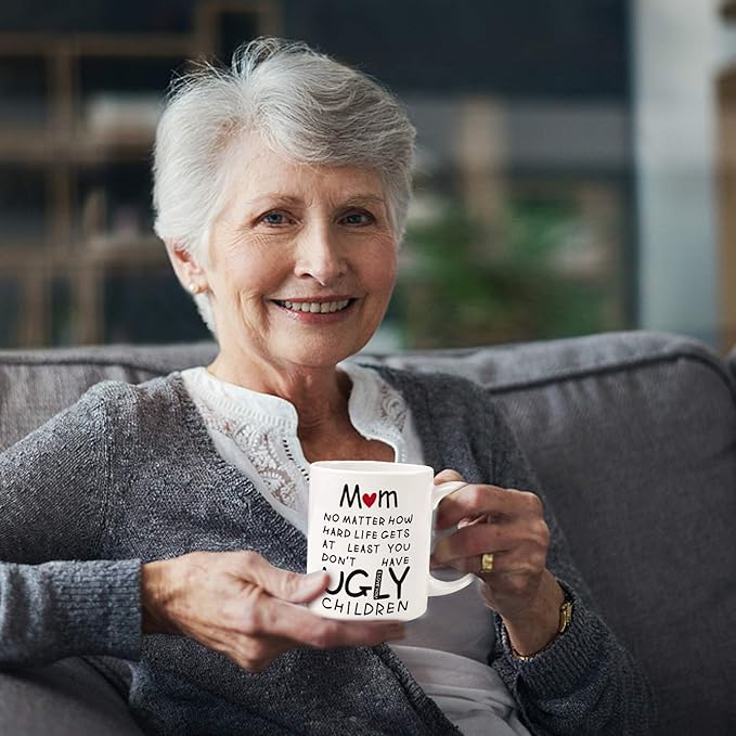 Mothers Day Gifts for Mom from Daughter Son: 11oz Funny Coffee Mug for Mom Wife Women Personalized Congratulation Retirement Christmas Birthday Valentines Mother's Day Presents for Mama Stepmother