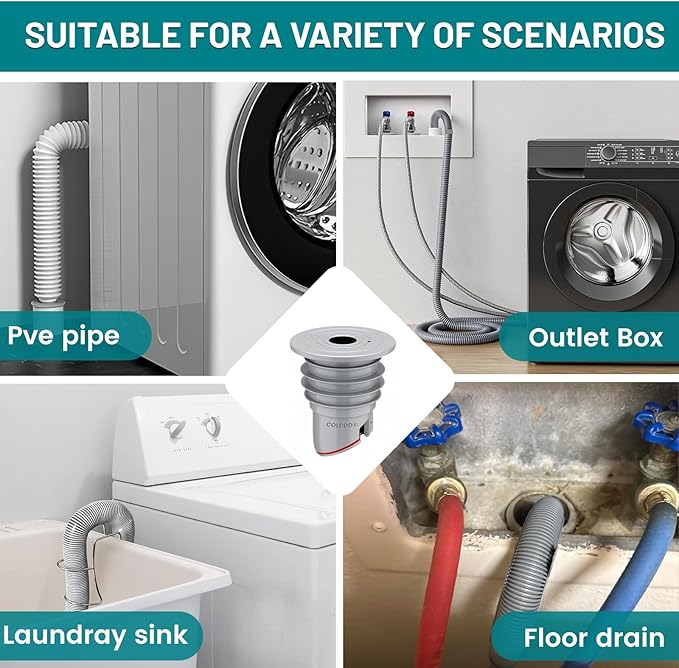 Washing Machine Drain Hose Seal, Anti-Odor Floor Drain Plug Sewer Pipe Seal Ring Sealing Cover, Washing Machine Sealing Plug (1, M: 45-50MM)