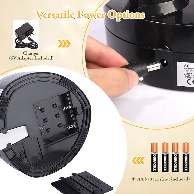 ele ELEOPTION Electric Potato Peeler Multifunction Electric Fruit Apple Peeler Potato Peeling Machine Automatic Rotating, Kitchen Peeling Tool Black
