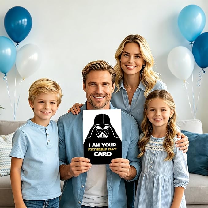 Ziwenhu Star Wars Fathers Day Card,Funny Fathers Day Star Wars Gifts,Darth Vader Fathers Day,Star Wars Dad Cards for Husband, Dad, Son,I Am Your Fathers Day Card