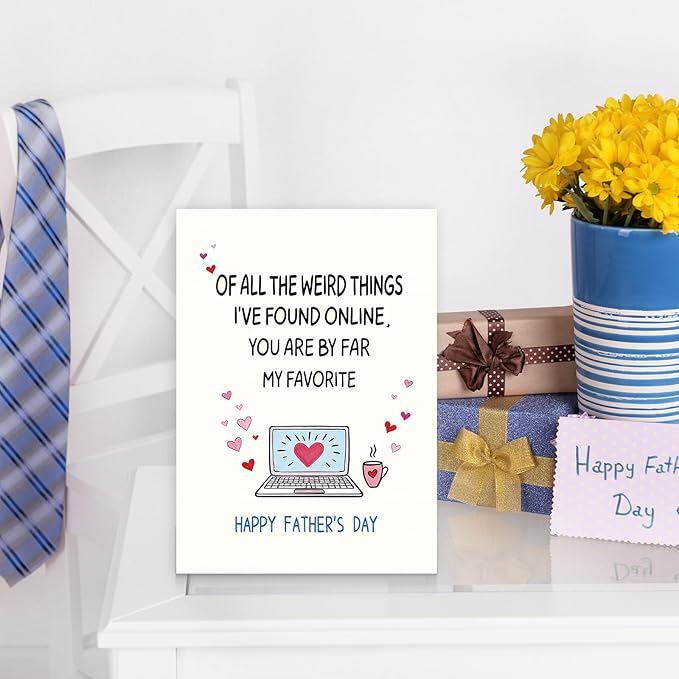 FANCYLUCKY Funny Fathers Day Card for Husband from Wife, Happy Fathers Day Gift for Husband, Father’s Day Decorations for Men