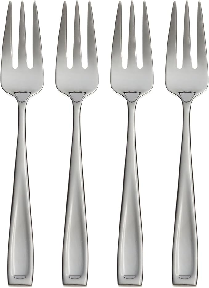 Oneida Silverware Set, Moda Fine Flatware Cocktail Forks, Set Of 4, Service For 4, 18/10 Stainless Steel, Dishwasher Safe, Flatware Utensils, Cutlery, Forks Stainless Steel, Kitchen (Silver, 4 Piece)