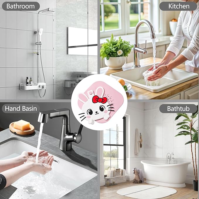 2-in-1 Shower Drain Hair Catcher & Bathtub Drain Cover, Odor-Proof Silicone Hair Stopper for Bathroom, Tub, Sink, Kitchen, Laundry - Prevents Clogs and Unpleasant Smells (1, Pink)