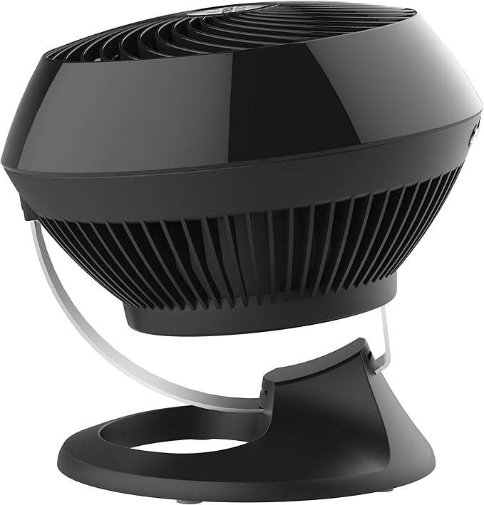 Vornado 560 Medium Air Circulator Floor Fan, 4-Speed, Quiet Fan for Bedroom, Office, Dorm Room, with Chrome Glide Bar Adjustable Tilt, Electric Cooling Fan, Black