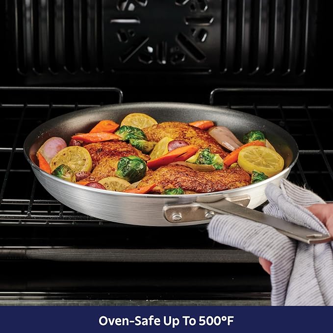 Tramontina Professional 14-Inch Non Stick Extra Large Frying Pan | Heavy-Gauge Aluminum Skillet with Reinforced Nonstick Coating, Red Handle, Dishwasher and Oven Safe, Made in Brazil