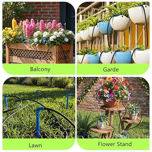 Solar Drip Irrigation System Kit, Auto Plant Waterer for 15 Pots | 3W Solar Powered Automatic Self Watering Device, 22 Programmable Timer Modes, Anti-Siphon, Outdoor Balcony