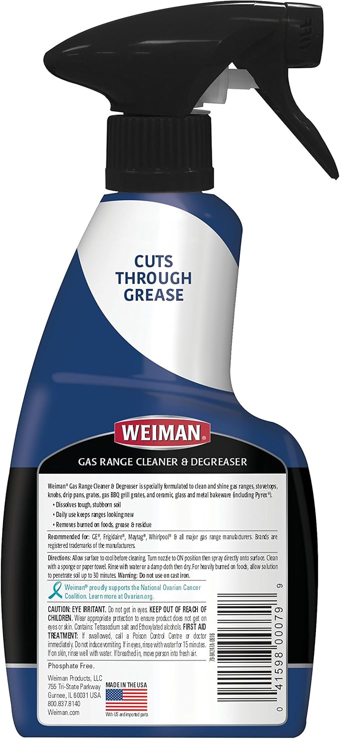 Weiman Gas Range Cleaner & Degreaser fl 12 oz - 6 pack