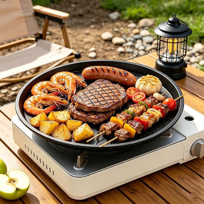 Cast Iron Fajita Plate, Skillet Pan, Steak Platter (11 inch)