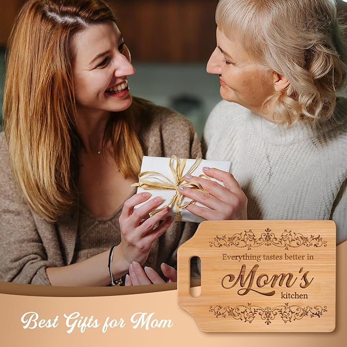 AceThrills Mothers Day Gifts for Mom Gifts, Mom Birthday Gifts for Moms from Daughter Son - Engraved Bamboo Cutting Board 12.3"L x 8.7"W x 0.4"Th