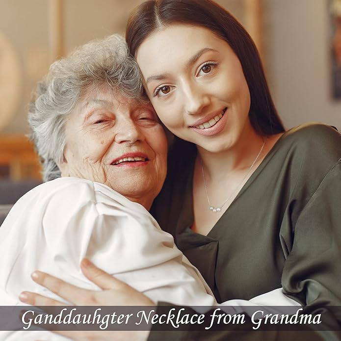 Sereney S925 Sterling Silver Grandma Necklace as Mothers Day Gifts for New Grandma, 3 Circles Grandmother Granddaughter Jewelry for Mom Nana, 3 Sterling Silver Pearl Jewelry as New Grandmother Gifts