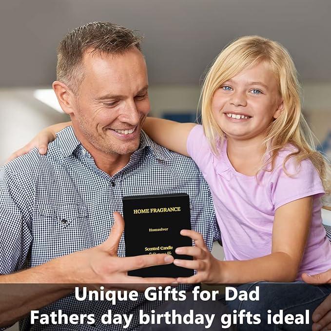 Homsolver Gift for Dad, Fathers Day Christmas Birthday Dad Gifts from Daughter Son - Sandalwood Scented Candle (7OZ)