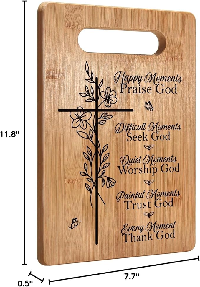 First Communion Gifts, Christian Gifts For Women Faith Religious Gifts Inspirational Gifts, Bible Verse Gifts For Elderly Jesus Cross Scripture Gifts, Christmas Cutting Board Gifts for Women Friend