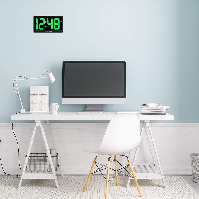 AcuRite Digital Clock, 10-Inch / Green