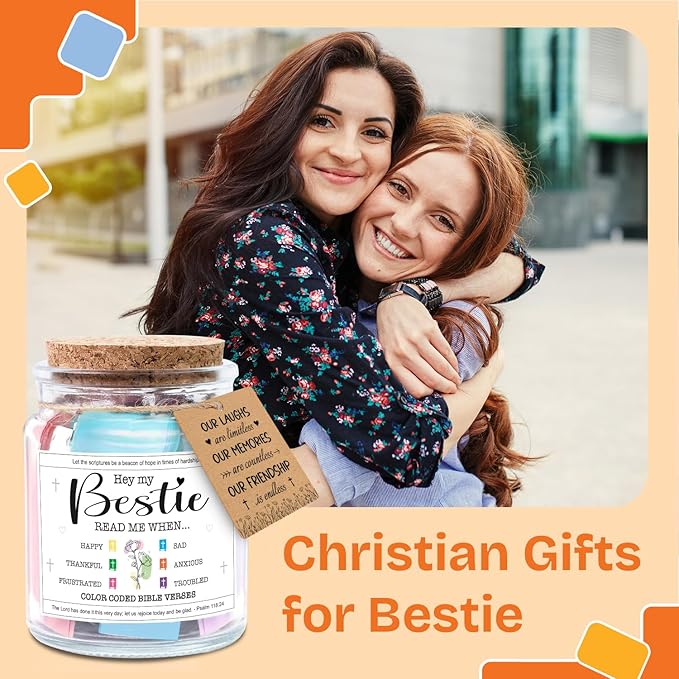 NewEleven Mothers Day Gifts For Best Friend Women - Birthday Presents, Bestie Gift For Her, Him - Inspirational Gift, Christian Present From Friends - Bible Verse Jar