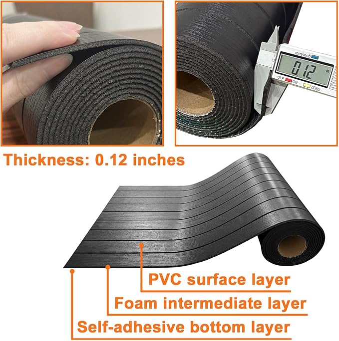 YLL YLL PVC Slat Wall Panel Peel and Stick 236"x 15.7" Faux Black Wood Grain Slat Panel Self-Adhesive Wallpaper Soundproof 3D Wall Panels