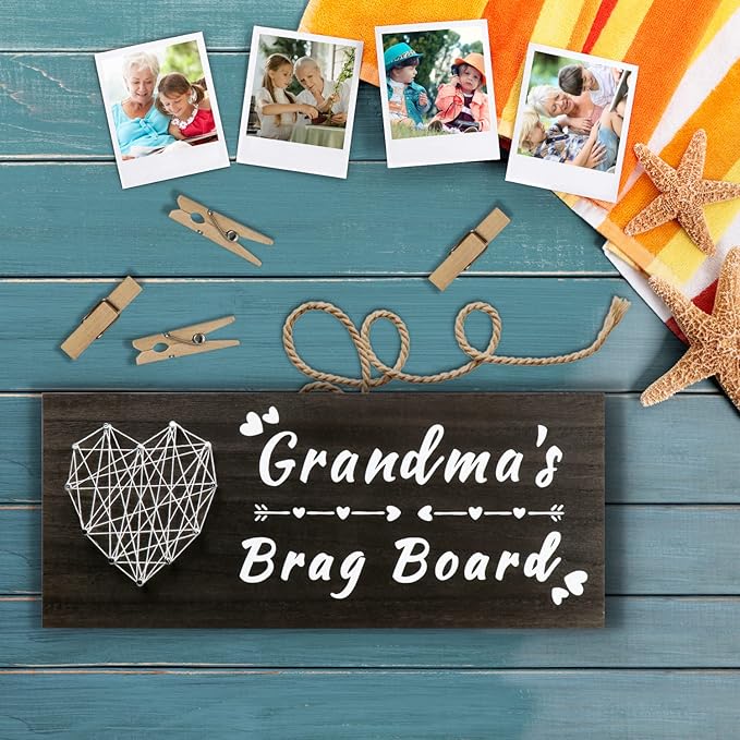 Yunfan for Grandma Grandma's Brag Board from Granddaughter Grandson Grandkids Picture Frame Photo Holder Birthday Christmas Thanksgiving Valentines Gifts