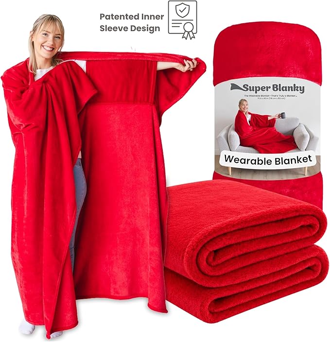 Super Blanky Wearable Blankets for Women, Adult Wearable Blanket Men, Mother's Day Gifts for Her, Wife Birthday Gift Ideas